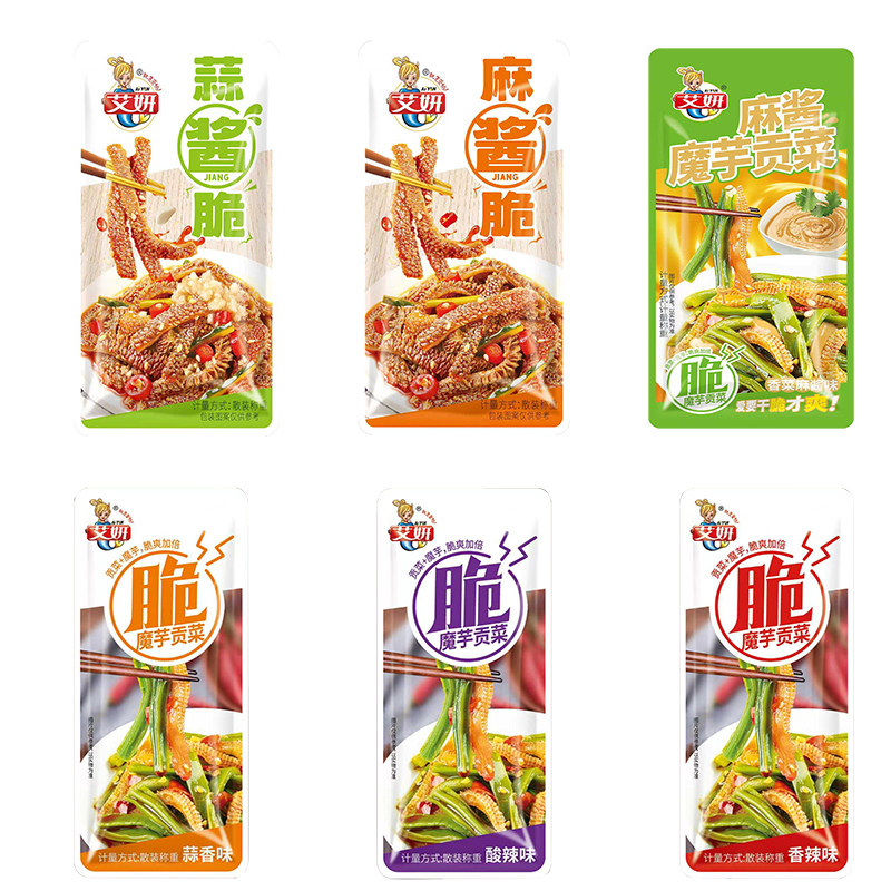 艾妍魔芋贡菜开袋小包散称香辣多味魔芋爽下饭菜办公室零食麻酱脆