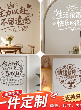 网红饰品定做新款卧室门窗橱窗贴可爱情绪价值纸韩系治愈墙贴门贴