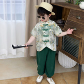 汉服小男孩复古上衣防蚊裤 中大童唐装 子潮 儿童中国风套装 男童夏季