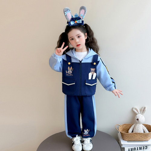 女童疯狂动物城朱迪两件套演出服外套兔子警官cos服装尼克狐狸套