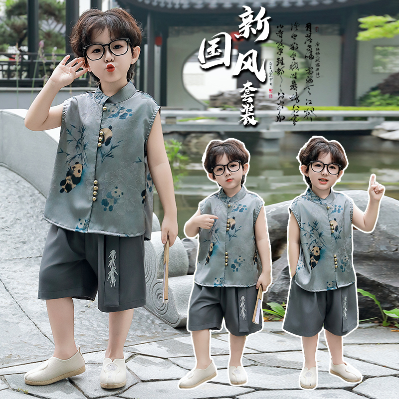 男童新中式唐装汉服套装夏季新款