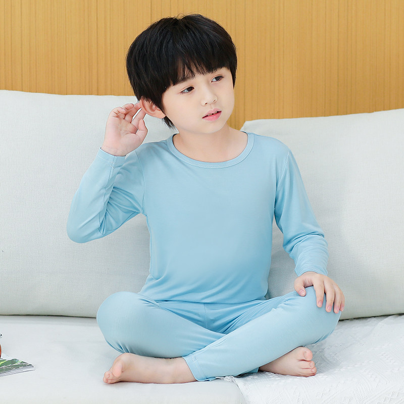 男童春秋莫代尔秋衣秋裤新款儿童长袖内衣裤中大童薄款居家服套装