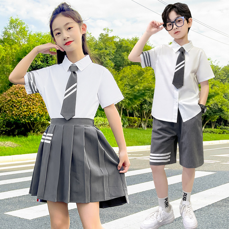男女童学院风校服纯棉毕业拍照服