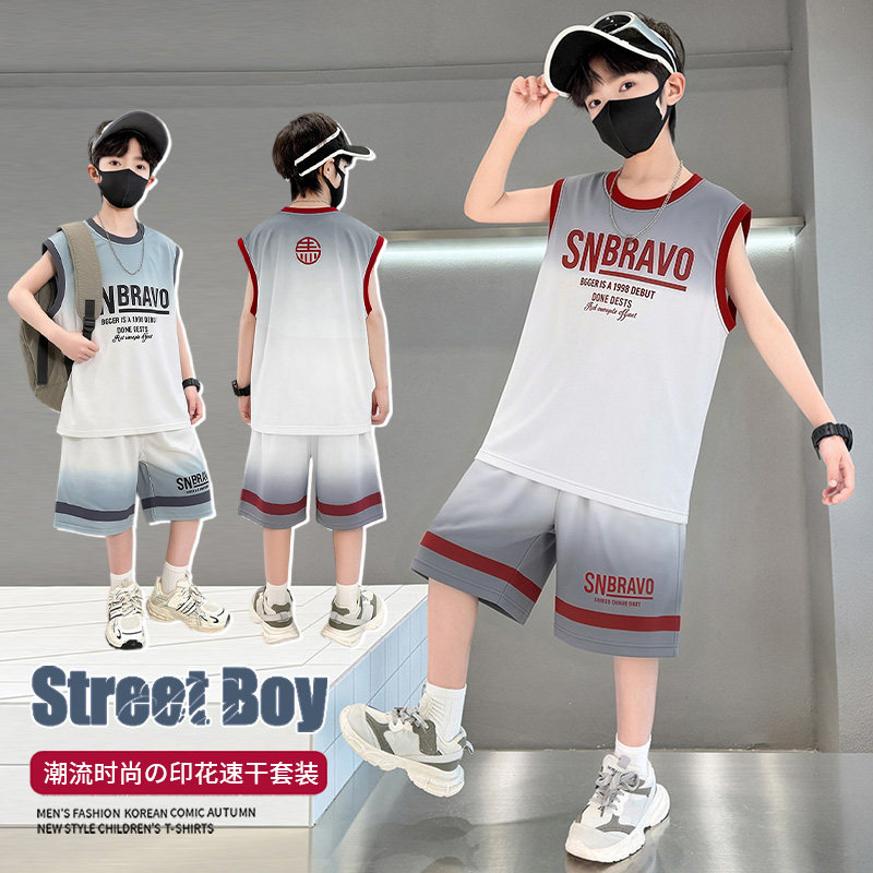 男童夏装无袖套装2026年新款中大童运动速干夏款球服儿童夏季凉爽
