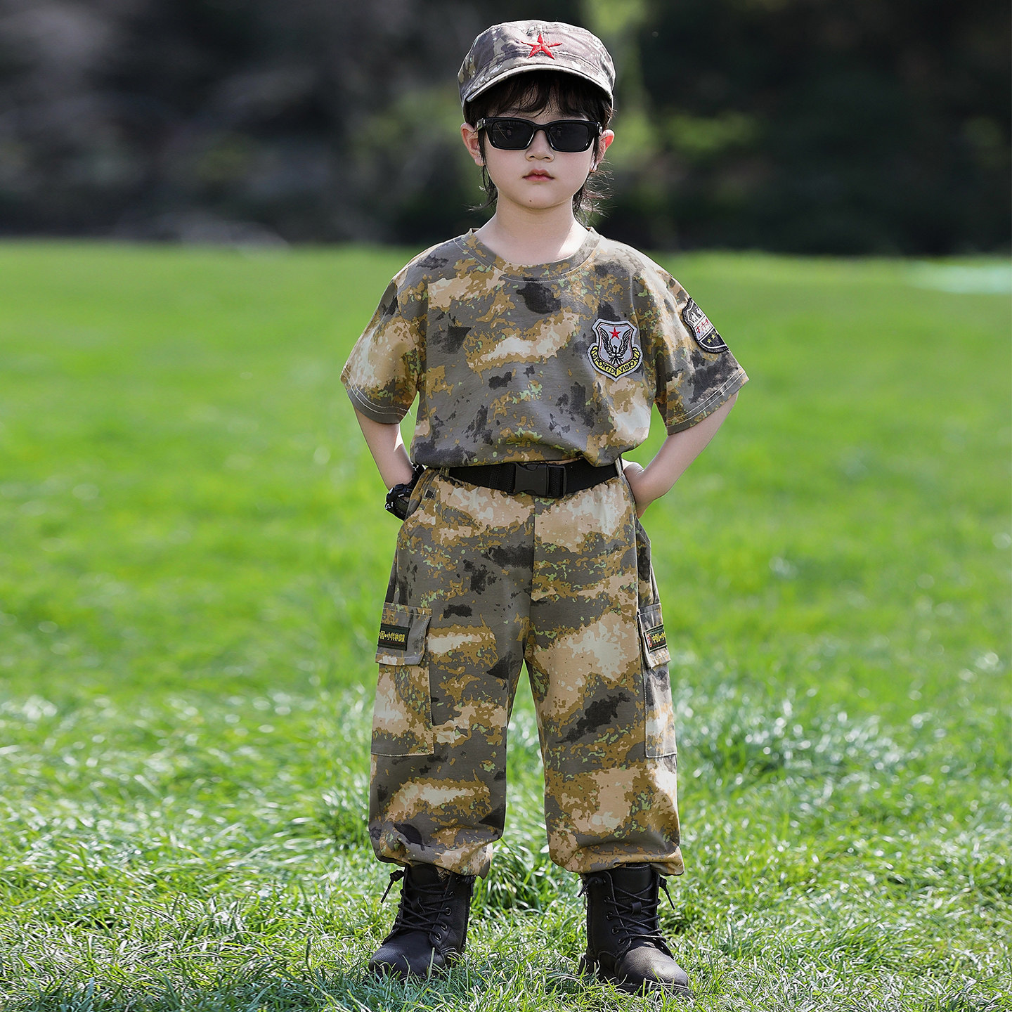 儿童迷彩服套装夏季男童特种兵训练服小男孩短袖两件套六一演出服