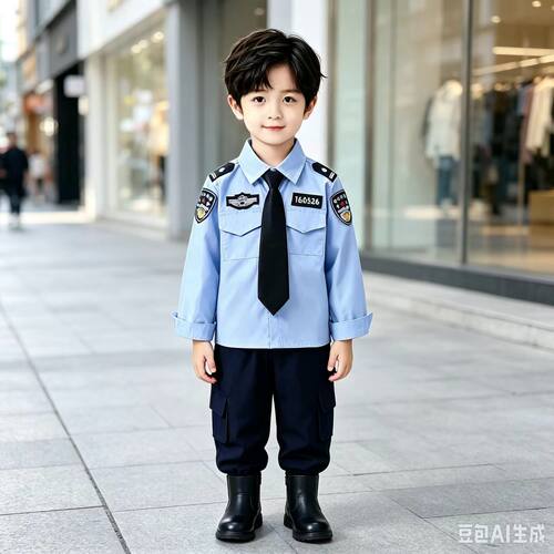 男童纯棉警服套装春秋款儿童警官两件套中小童宝宝制服COS演出服