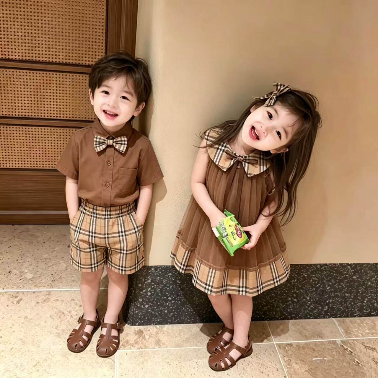 幼儿园园服班服夏季男女童兄妹装拍毕业照学院风套装儿童演出服潮