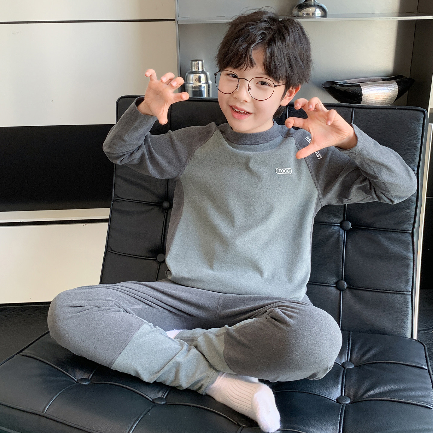男童睡衣套装冬季新款2026新款大童男孩冬装儿童保暖内衣居家服