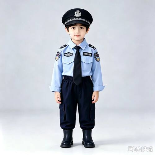 男童纯棉警服套装春秋款儿童警官两件套中小童宝宝制服COS演出服