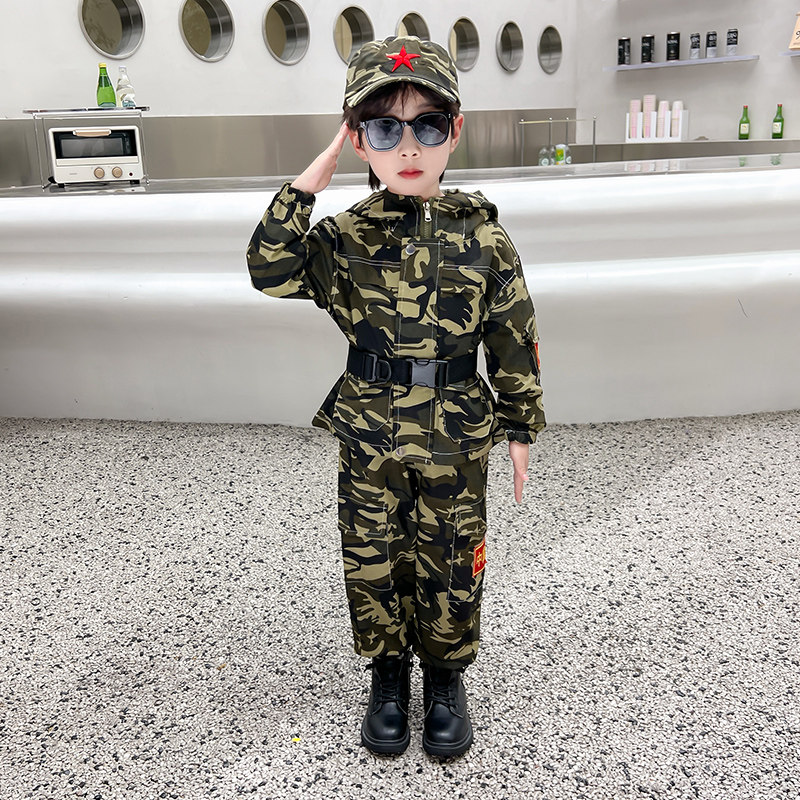 国庆儿童表演服秋季小学生训练服迷彩套装中小童幼儿园军训演出服