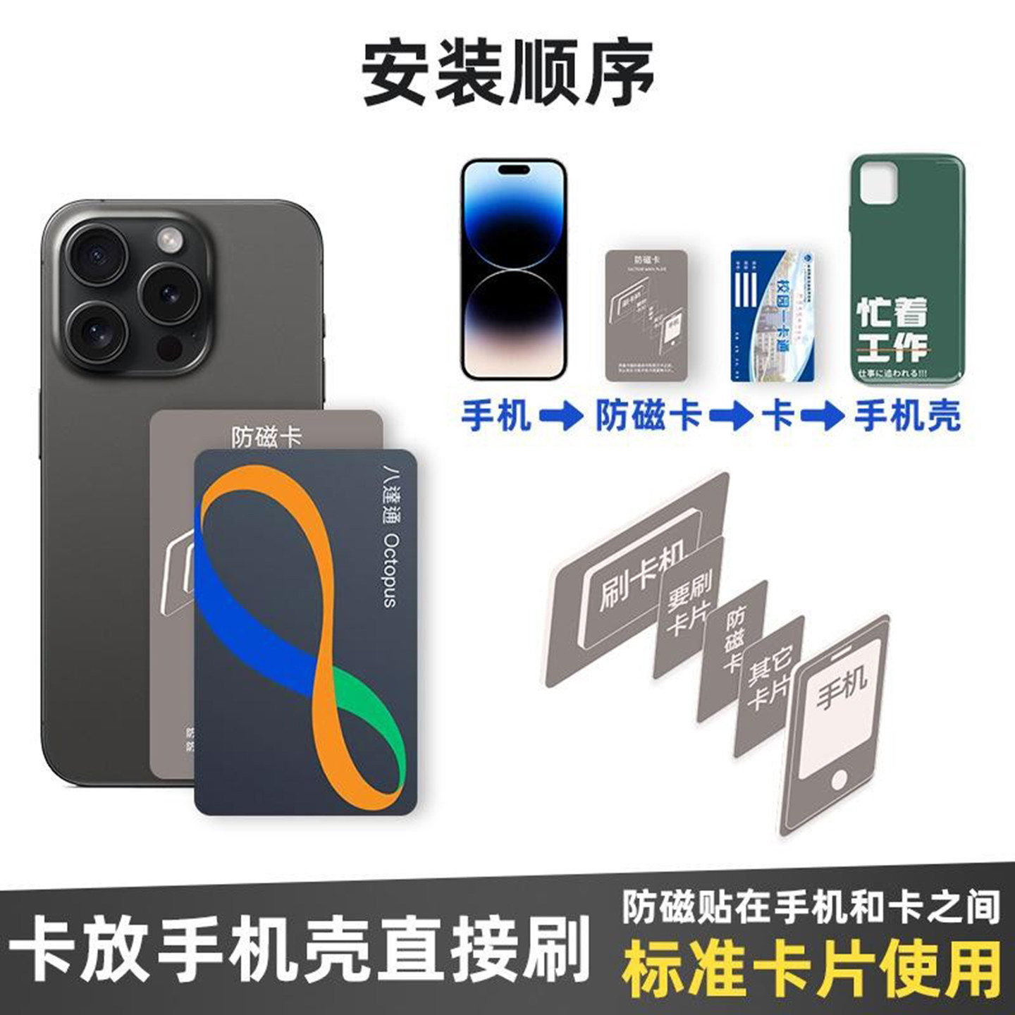 高铁防磁贴公交地铁门禁八达通悠游刷手机屏蔽卡防消磁抗电磁干扰