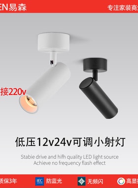 低压12v24v明装可调角度360度led吸顶式家用背景墙照画聚光洗墙灯