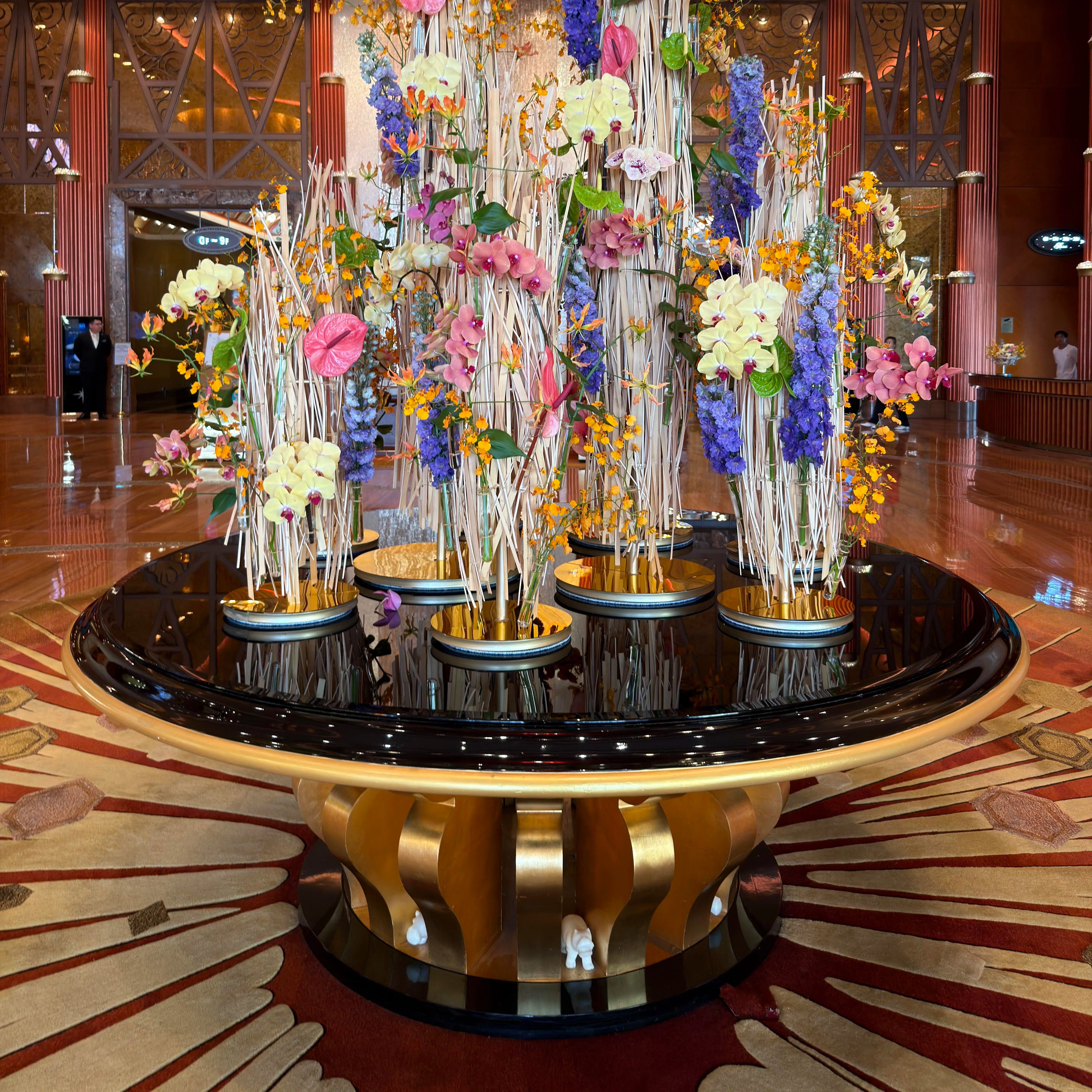 软装装饰公司展厅圆桌销售部大厅摆台酒店风水台会所花桌大堂花台