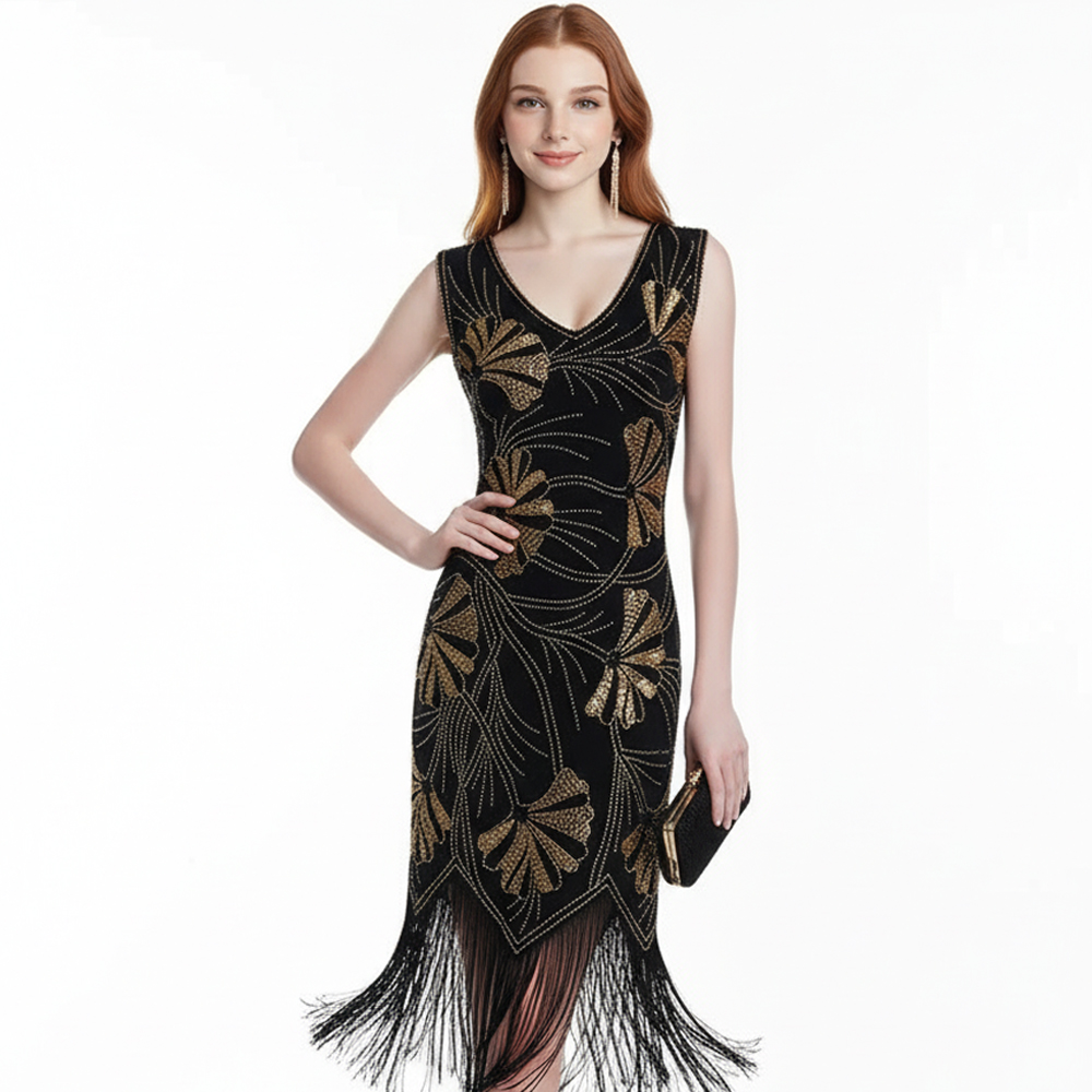 1920s了不起的盖茨比复古礼服裙