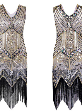 Womens 1920s Gatsby Cocktail Sequin Art Deco Flapper Dresses