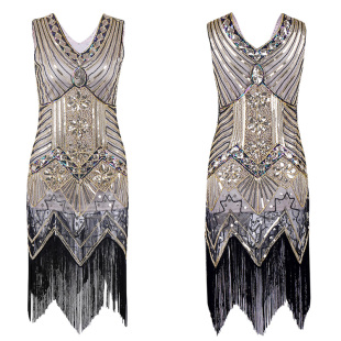 Cocktail Sequin Art Womens Flapper Gatsby Deco Dresses 1920s