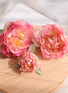 仿真绢花牡丹花发夹唐风头饰