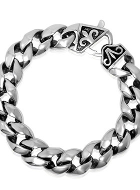 AH7钛钢简约编织男士手链复古嘻哈时尚潮流手环帅气潮人配饰品ins