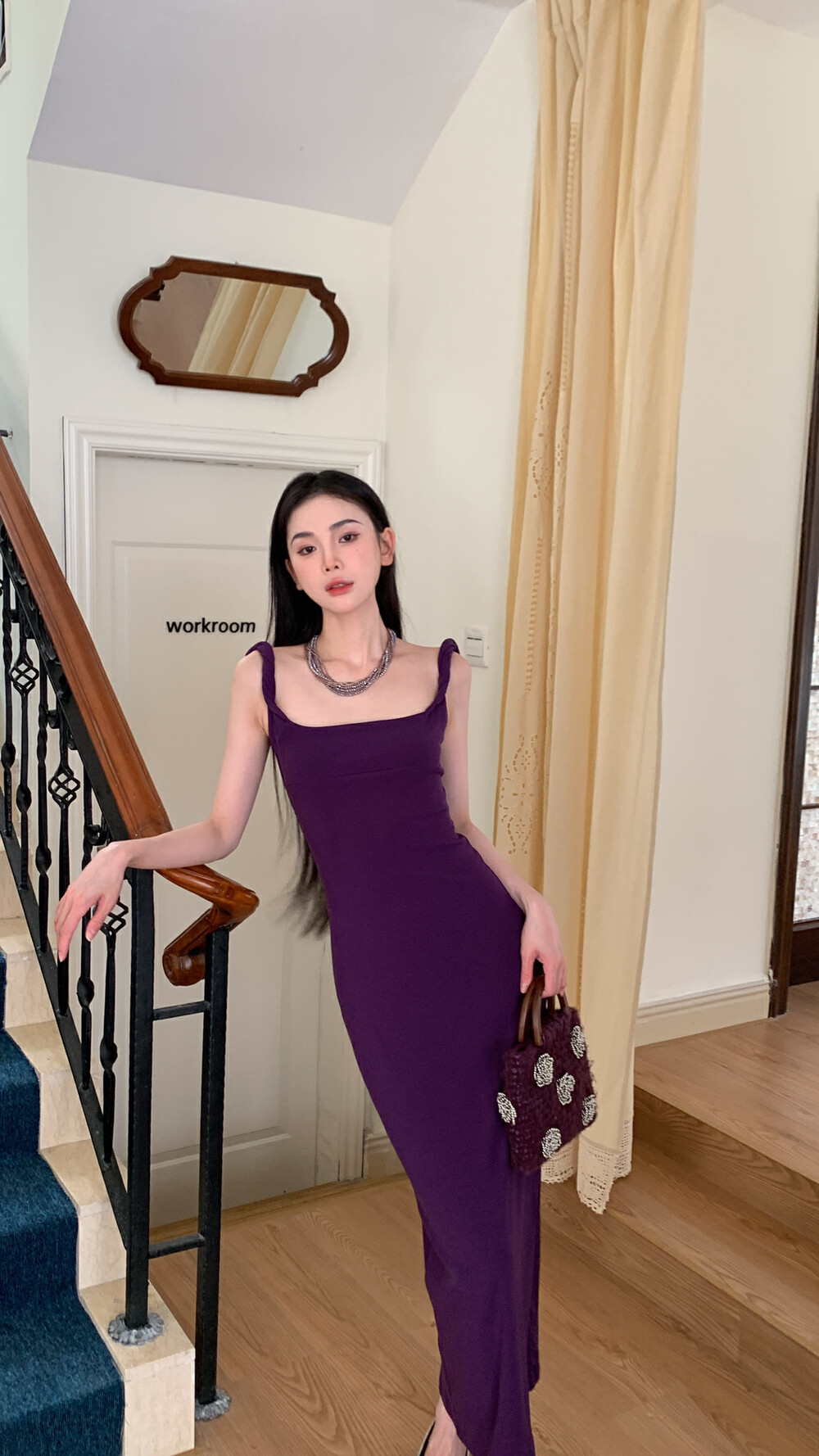 y6y小女人扭结方领收腰修身显瘦性感包臀吊带连衣裙女Z-71500