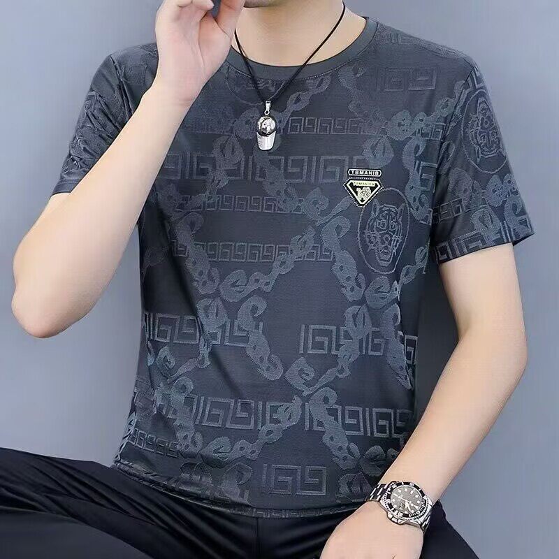 冰丝凉感速干短袖男士体恤2026新款夏季跑步上衣健身运动半袖宽松