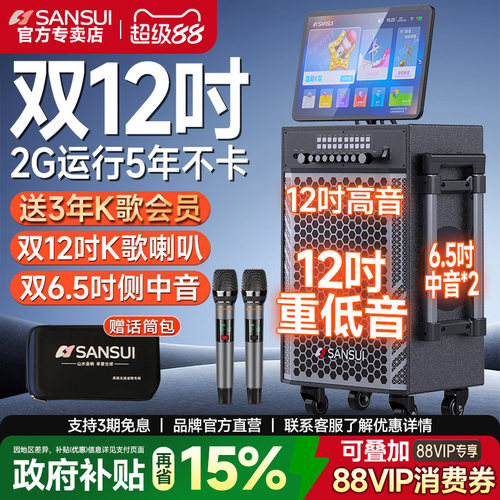 山水TD128双12寸户外K歌音响