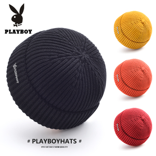 花花公子帽子男秋冬季 雅痞帽 瓜皮帽潮牌毛线帽保暖针织帽冷帽新款