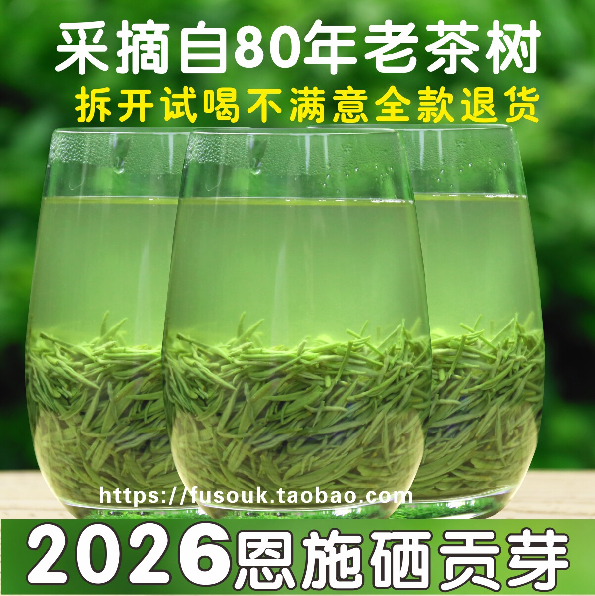 预售2026年蒸青恩施特级贡芽伍家台新春茶明前毛尖富硒玉露250g