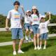 全家福夏季 母女洋派母子四口T恤运动套装 一家三口2026新款 亲子装