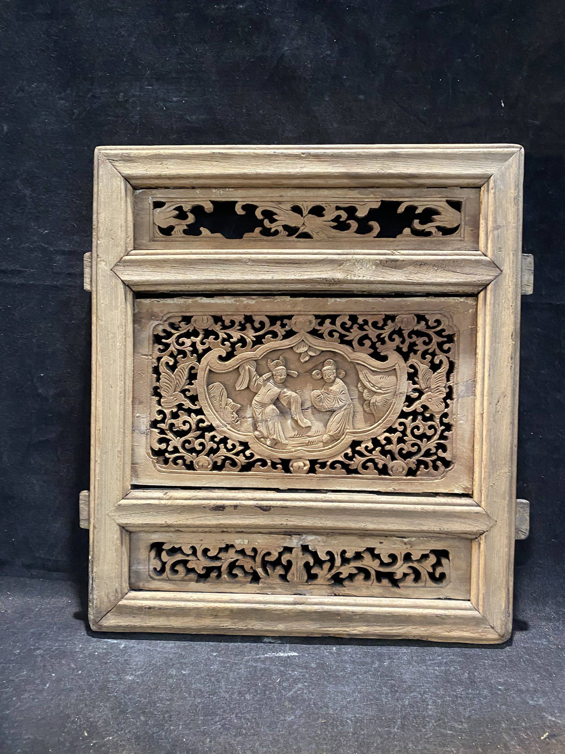 老木雕水楠木浮雕人物故事