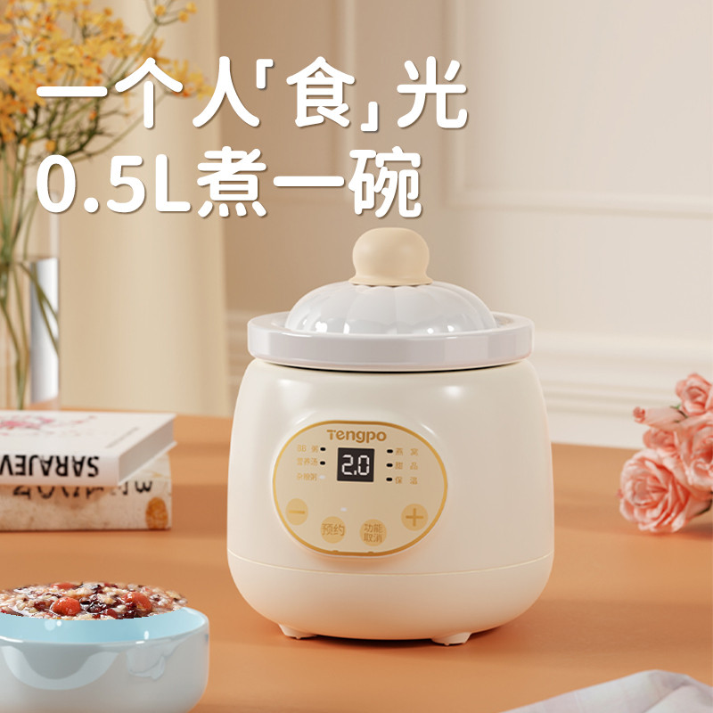 日本一人迷你电炖熬锅小炖盅陶瓷食煲多炖汤型煮粥功能一人食