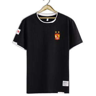 广州队恒大中超联赛足球衣服球迷服可定制短袖t恤衫男女创意半袖