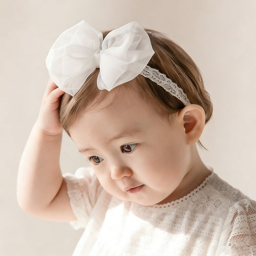 挥手兔婴儿发带护囟门女宝宝头饰