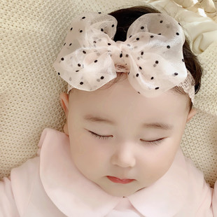 婴儿头饰女宝宝发带护卤门公主婴幼儿头花头饰满月韩国版儿童发饰