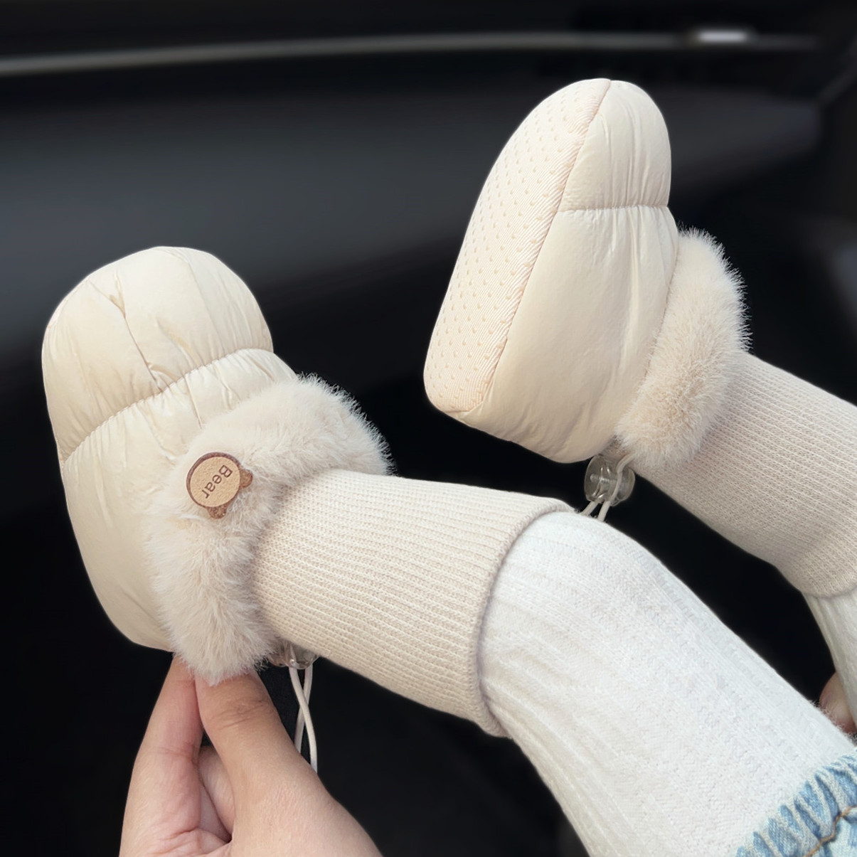 冬季宝宝加绒加厚保暖棉鞋学步鞋休闲婴儿鞋袜口棉靴软底可爱步前