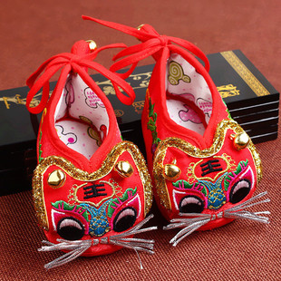 鞋 婴儿宝宝鞋 软底男孩喜庆手工红色虎头鞋 百天周岁学步鞋 子 老虎鞋