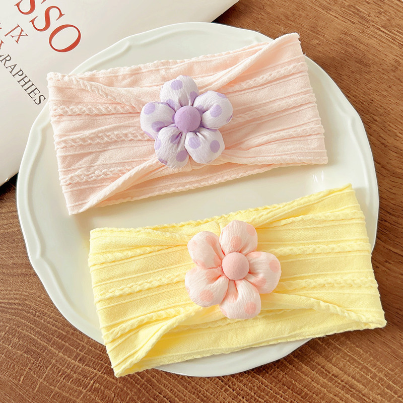 婴儿发带春夏薄款女宝宝护囟门帽