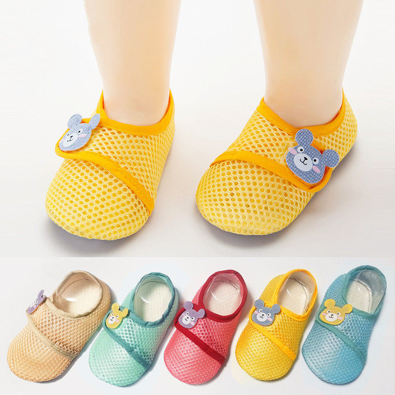 婴儿学步鞋夏季薄款宝宝防滑软底透气儿童室内早教不掉地板袜子鞋