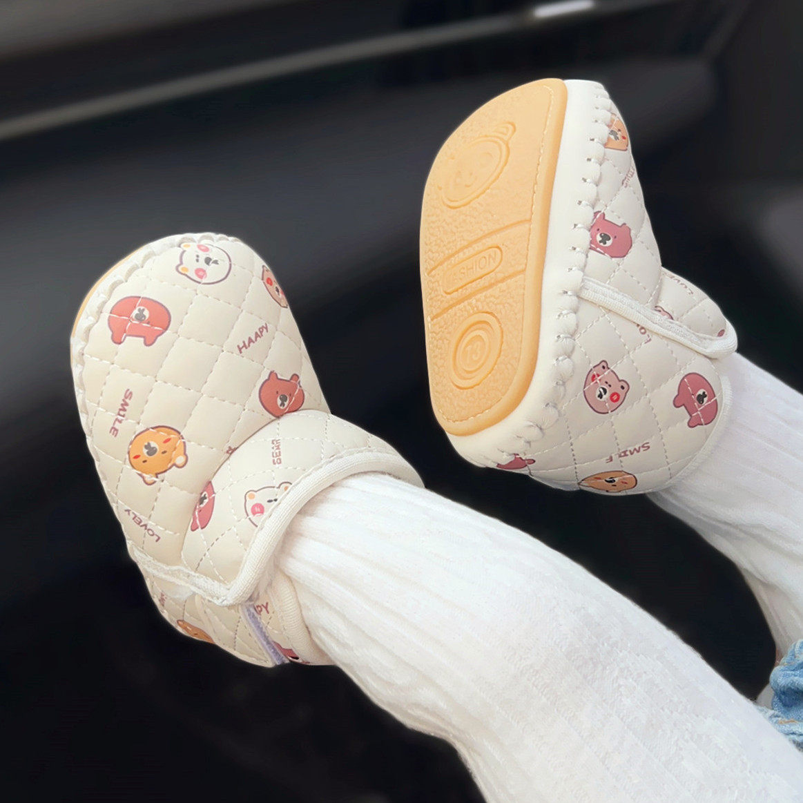 冬季宝宝棉鞋6到12个月婴儿学步鞋软底婴幼儿雪地靴高帮加绒加厚8