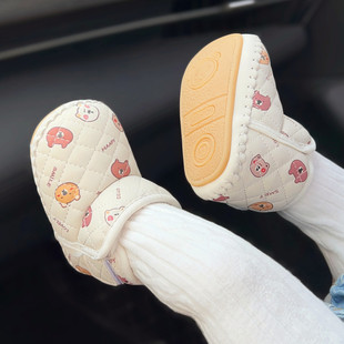 软底婴幼儿雪地靴高帮加绒加厚8 6到12个月婴儿学步鞋 冬季 宝宝棉鞋