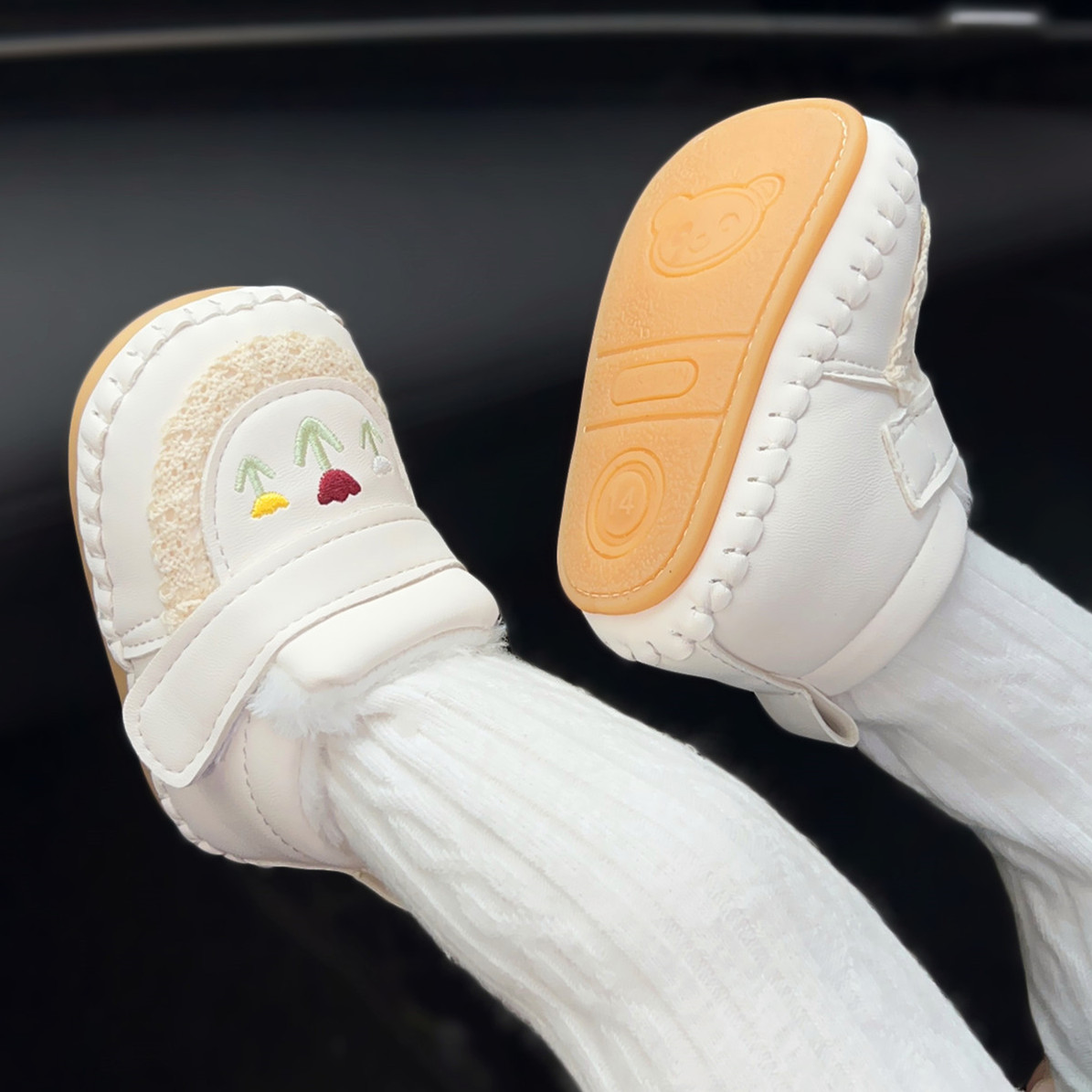 婴儿棉鞋冬女宝宝学步鞋软底公主