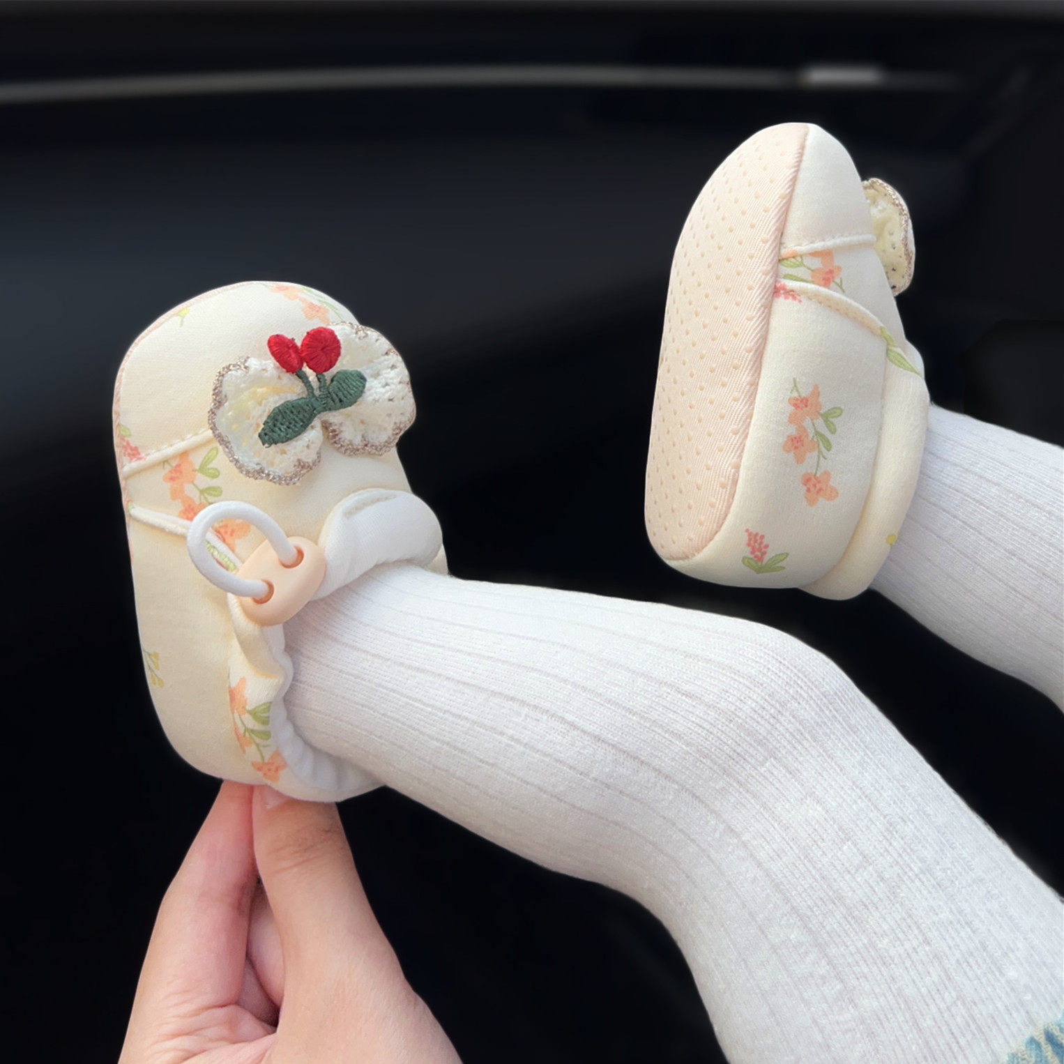 秋季彩棉婴儿鞋女宝宝樱桃学步鞋软底纯棉新生儿步前单鞋不掉鞋子,童鞋/婴儿鞋/亲子鞋,学步鞋,淘宝优惠券,粉丝福利购,淘宝优惠卷