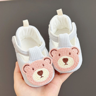 6个月软底棉布卡通新生儿百天不掉鞋 1岁3 春秋婴幼儿宝宝学步鞋