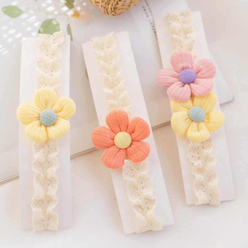 婴儿太阳花发带宝宝护卤门头饰