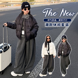 2025冬季新款洋气中大女童简约短款羽绒服儿童超好看外套初中生
