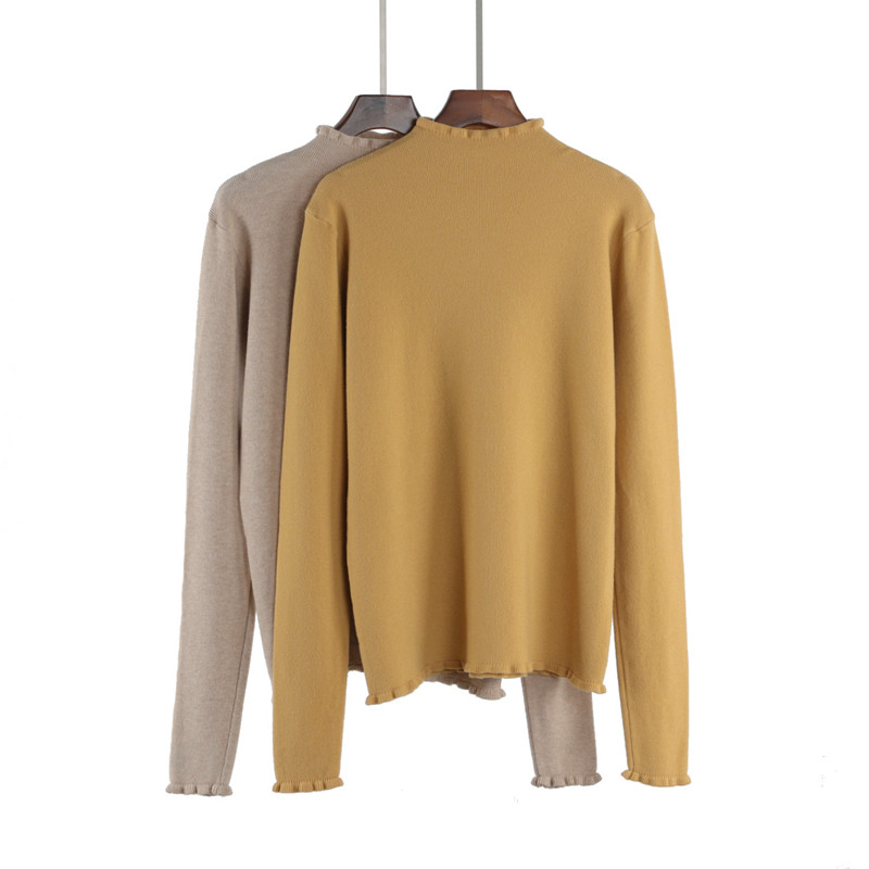 2025秋冬新款洋气木耳领针织衫上衣女内搭套头加厚保暖打底衫毛衣,女装/女士精品,毛针织衫,淘宝优惠券,粉丝福利购,淘宝优惠卷