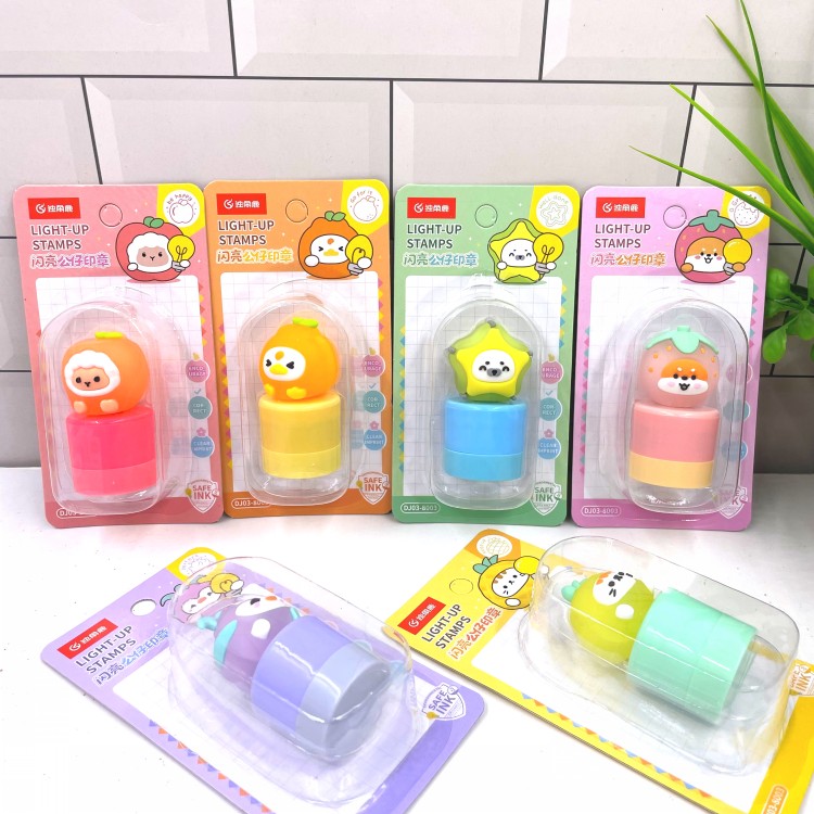 新款创意闪亮公仔印章水果系列印