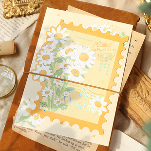 礼研社创意立体冷烫贺卡予你花满星辰甜美爱情节日礼物对折卡片可定制植物花朵生日祝福折叠贺卡留言卡花卉