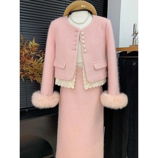 新款 女2025秋季 外套半身裙两件套D3995 小香风套装 有里布法式