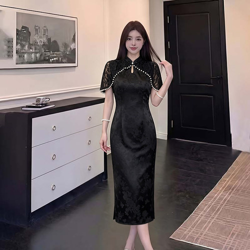2026夏季女装新款新中式国风改良旗袍修身显瘦气质连衣裙 D8236