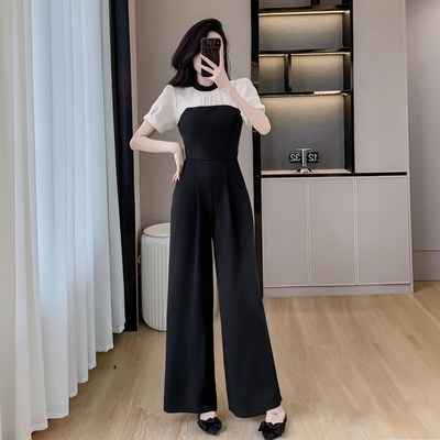 赫本风连体裤夏季2026新款气质名媛时尚连身衣裤高腰阔腿裤D1064A